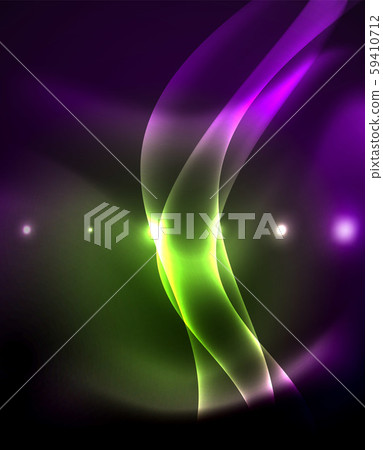 Glossy glowing neon light wave background 59410712