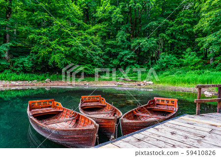 Wooden boats on lake 59410826