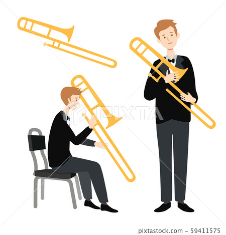 Vector illustration of a man with a trombone Vector illustration of a man with a trombone 59411575