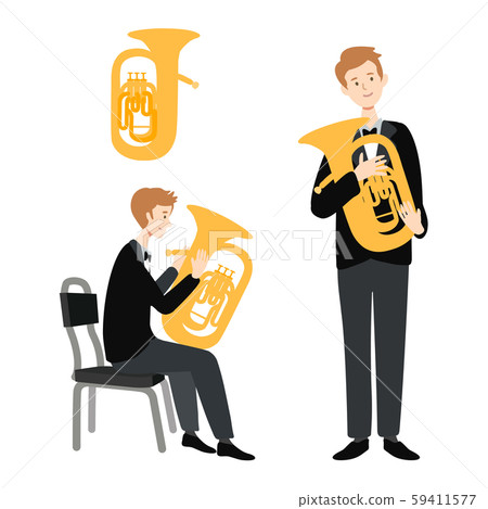 Vector illustration of man with euphonium 59411577