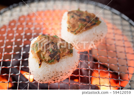 Miso Yaki-Onigiri, japanese grilled rice balls 59412059