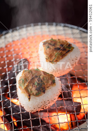 Miso Yaki-Onigiri, japanese grilled rice balls 59412061