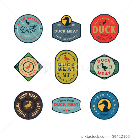 set of premium fresh duck meat labels. vector illustration 59412103