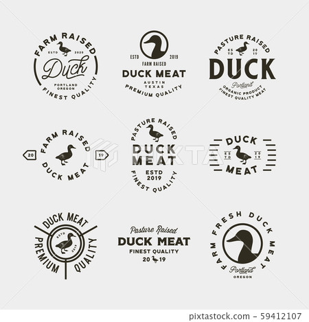 set of premium fresh duck meat labels. vector illustration 59412107