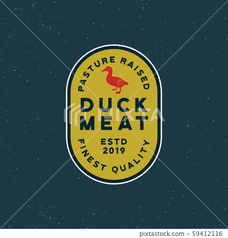 premium fresh duck meat label. retro styled meat shop emblem. vector illustration premium fresh duck meat label. retro styled meat shop emblem. vector illustration 59412116