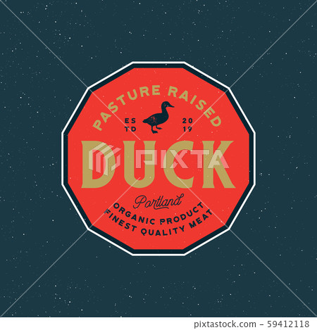 premium fresh duck meat label. retro styled meat shop emblem. vector illustration premium fresh duck meat label. retro styled meat shop emblem. vector illustration 59412118