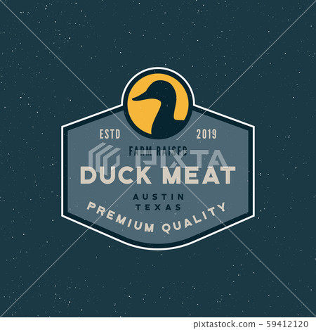 premium fresh duck meat label. retro styled meat shop emblem. vector illustration premium fresh duck meat label. retro styled meat shop emblem. vector illustration 59412120