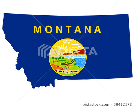 Map flag of the U.S. state of Montana Vector 59412178