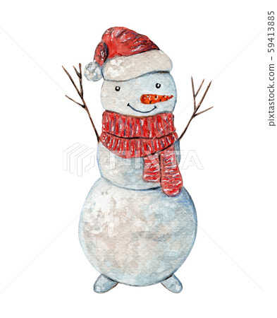 Vintage Sticker Expressions Christmas Holiday Snowman Snow Scarf Hat