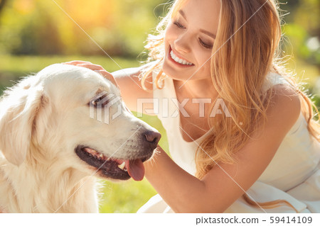 Young woman blonde hair summer style concept 59414109