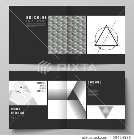 The vector layout of two covers templates for square design bifold brochure, magazine, flyer 59414528