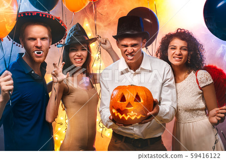 Group of friends party together indoors celebration Group of friends party together indoors celebration 59416122