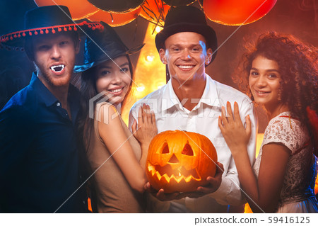 Group of friends party together indoors celebration Group of friends party together indoors celebration 59416125