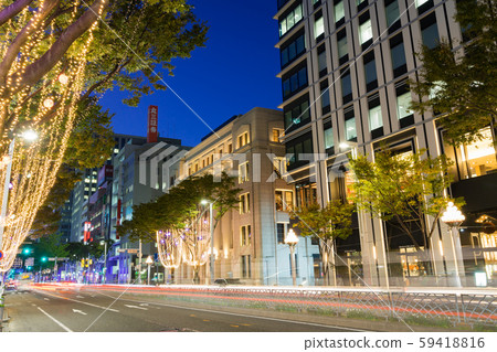 名古屋市伏見Hirokoji街照明UFJ金錢博物館Hirokoji十字塔 名古屋市伏見Hirokoji街照明UFJ金錢博物館Hirokoji十字塔 59418816