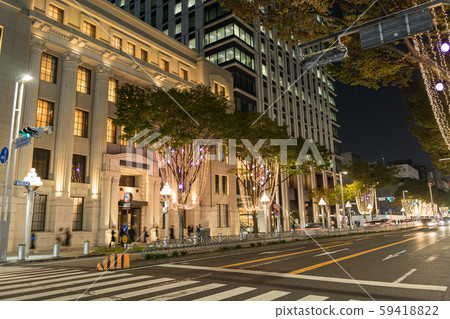 名古屋市伏見Hirokoji街照明UFJ金錢博物館Hirokoji十字塔 59418822