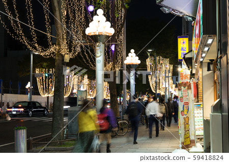 名古屋市伏見Hirokoji街的照明 59418824