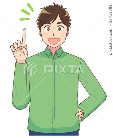 動漫漫畫男性插圖便衣大學生 59419392