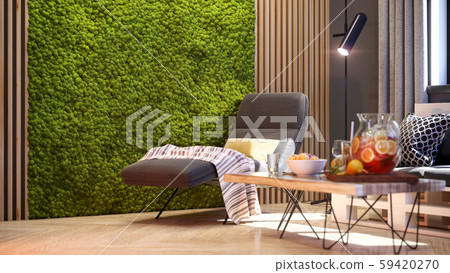 Modern bright interior . 3D rendering 59420270