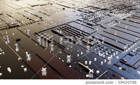 Abstract Central Computer Processors Concept. 3D illustration Abstract Central Computer Processors Concept. 3D illustration 59420786