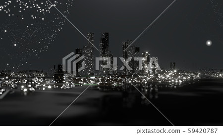 Abstract modern city at night. 3D illustration Abstract modern city at night. 3D illustration 59420787