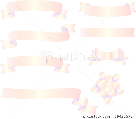 Pearl color ribbon illustration set - Stock Illustration [59422572] - PIXTA