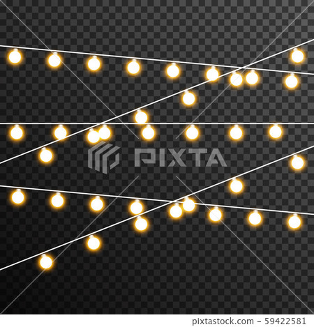 Garland Light bulp lamp christmas decoration vector transparent 59422581