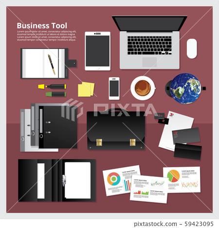 Set of Business Tool Work Space Vector illustration 59423095