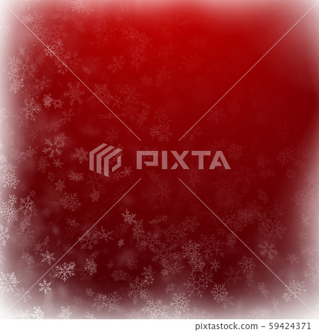 Christmas snowflake frame on red background remplate. Falling snow decoration. EPS 10 59424371