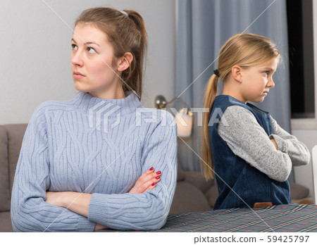 Mother and daughter after a quarrel went their separate ways Mother and daughter after a quarrel went their separate ways 59425797