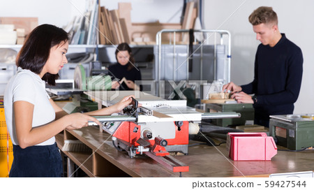 Young architects creating architectural model 59427544