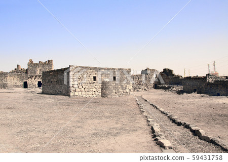 Courtyard of Qasr al-Azraq medieval fort, Jordan 59431758