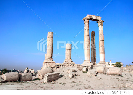 Temple of Hercules in Amman Citadel, Amman, Jordan Temple of Hercules in Amman Citadel, Amman, Jordan 59431763