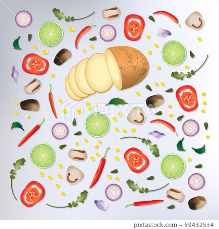Colorful pattern Raw Food Background Vector Illustration Colorful pattern Raw Food Background Vector Illustration 59432534