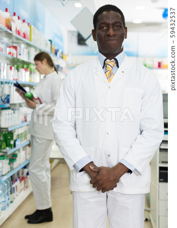 smiling man pharmacist of pharmacy smiling man pharmacist of pharmacy 59432537