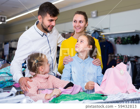Glad parents choosing turtleneck for daughters Glad parents choosing turtleneck for daughters 59432813