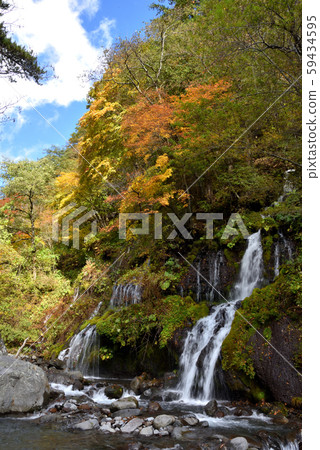 Fall dragon waterfall and clear stream Fall dragon waterfall and clear stream 59434595