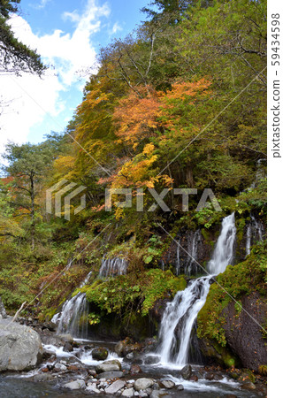 Fall dragon waterfall and clear stream Fall dragon waterfall and clear stream 59434598