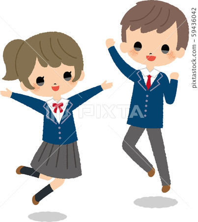Jump student uniform kids boys girls blazer - Stock Illustration ...