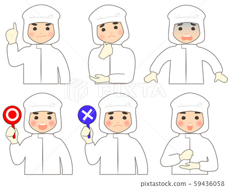 【無口罩】男士防護服無塵服圖標套裝 【無口罩】男士防護服無塵服圖標套裝 59436058
