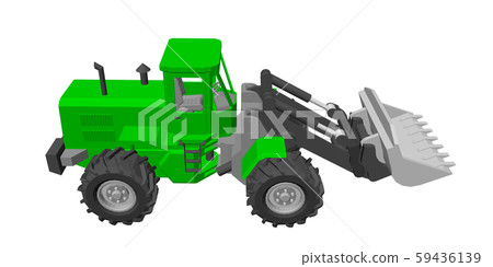 Bulldozer. Isolated on white. 3d Vector Bulldozer. Isolated on white. 3d Vector 59436139