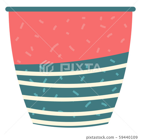 Green Striped Vase Isolated on White Vector Image 59440109