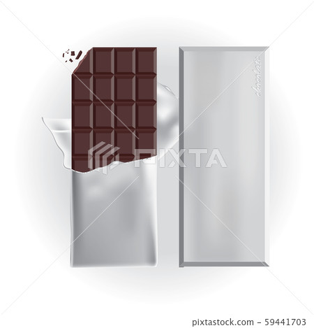 Chocolate Bar with Foil Wrap Vector Illustration 59441703