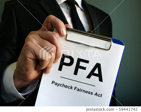 Boss is holding Paycheck Fairness Act PFA. Boss is holding Paycheck Fairness Act PFA. 59441742