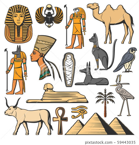 Ancient Egypt pharaoh, pyramids, Sphinx and Gods Ancient Egypt pharaoh, pyramids, Sphinx and Gods 59443035