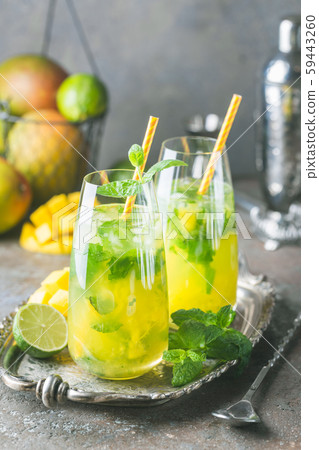 Mango mint mojito cocktail Mango mint mojito cocktail 59443260