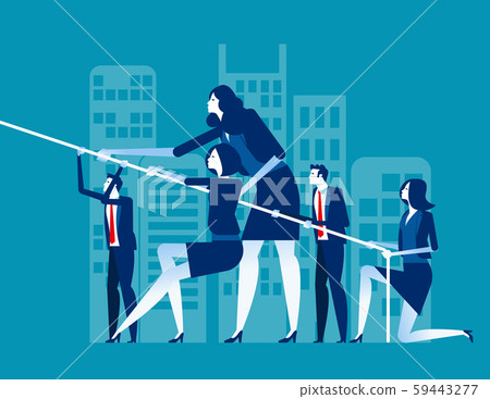 Business team pull ropes. Concept business vector Business team pull ropes. Concept business vector 59443277