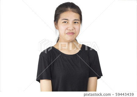 woman look something feel afraid and disdain woman look something feel afraid and disdain 59443439