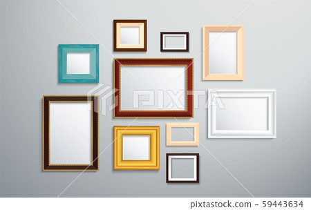 isolated picture frame on wall vector... - Stock Illustration [59443634 ...