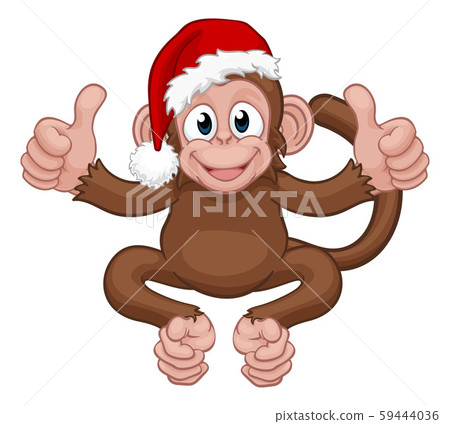 monkey in christmas hat