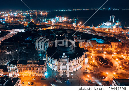 Night view of the opera house in Odessa 59444296
